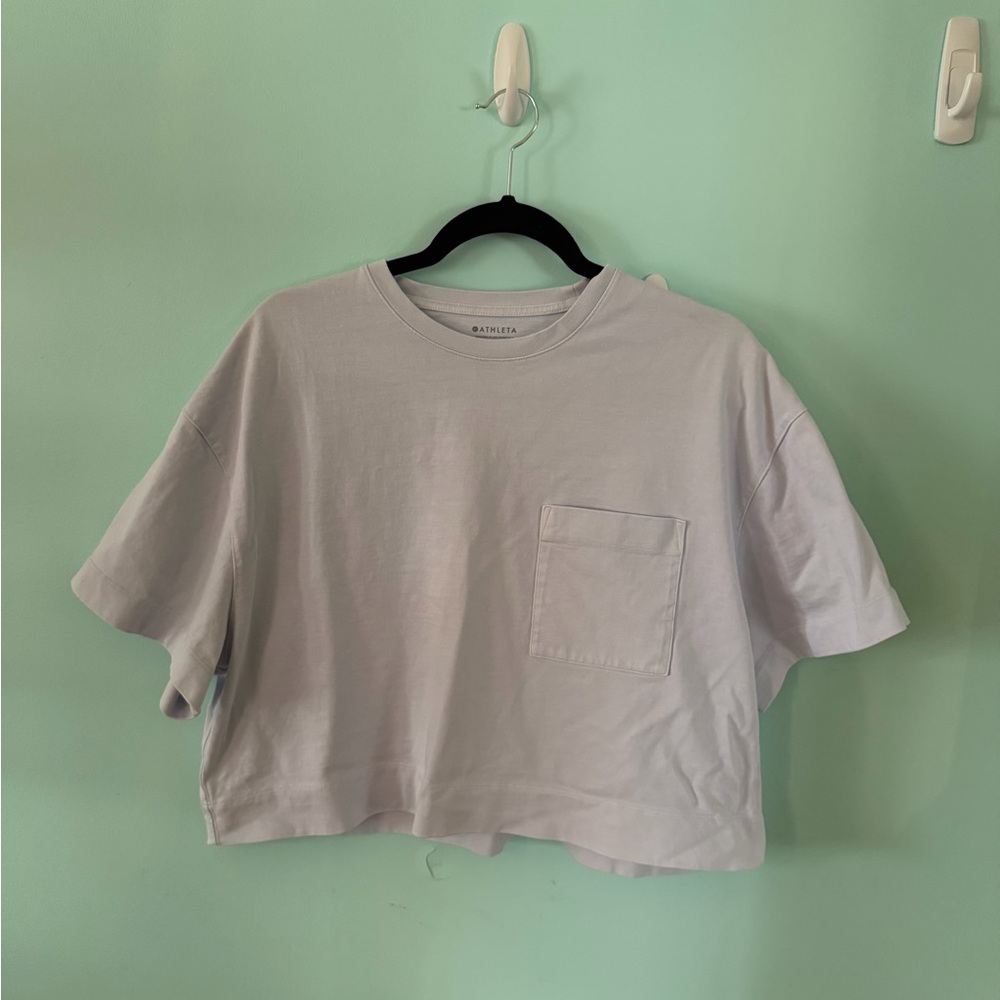 Athleta Baby Blue Cropped Tee
